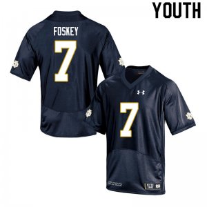 Notre Dame Fighting Irish Youth Isaiah Foskey #7 Navy Under Armour Authentic Stitched College NCAA Football Jersey HJP5799BY